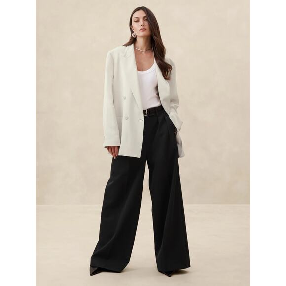 Banana Republic Jackets & Blazers - BR Manifattura Emmetex Italian Crepe Double Breasted Blazer Jacket Oversized 2